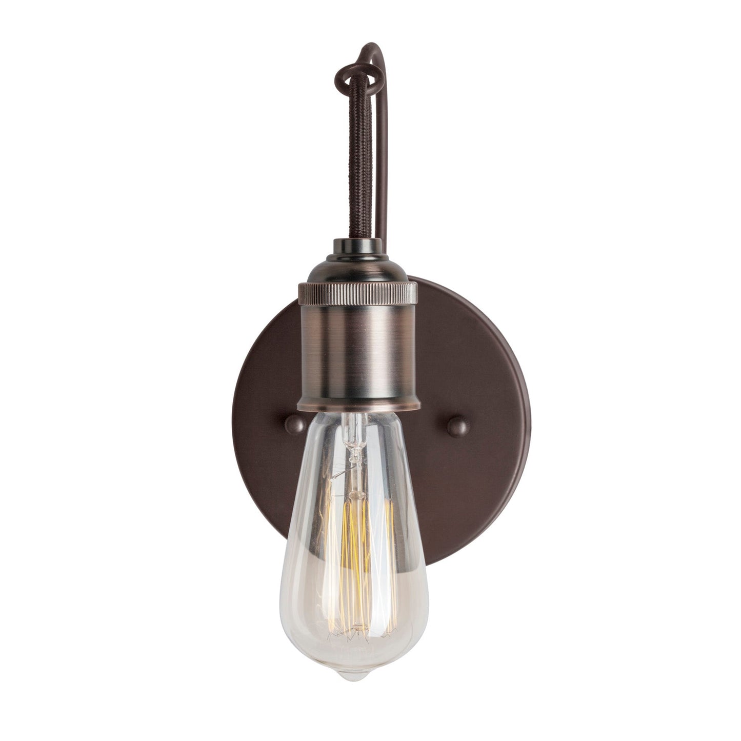 Forte Lighting Idio 5" Steel Bare Bulb Wall Sconce In Antique Bronze Finish