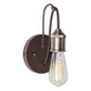 Forte Lighting Idio 5" Steel Bare Bulb Wall Sconce In Antique Bronze Finish