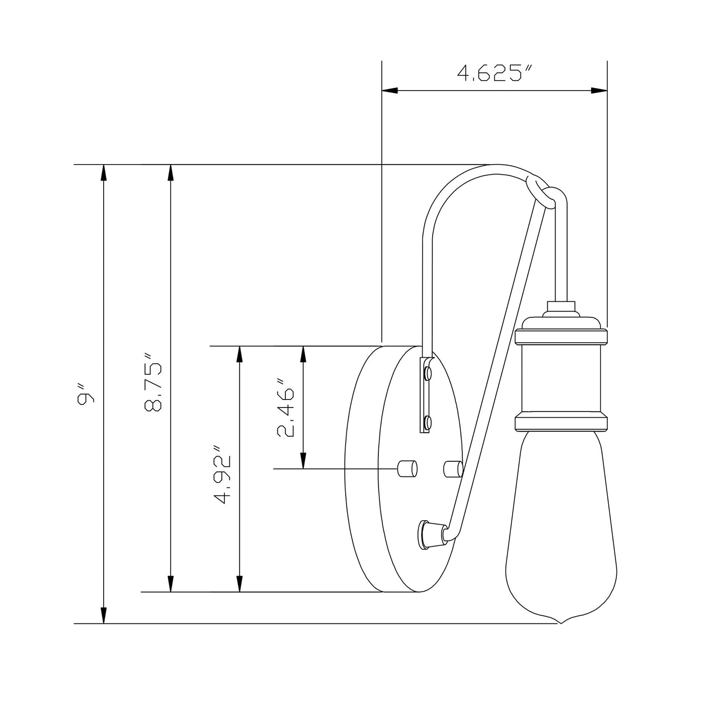 Forte Lighting Idio 5" Steel Bare Bulb Wall Sconce In Brushed Nickel Finish