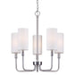 Forte Lighting Inez 21" 5-Light Steel Brushed Nickel Round Chandelier With Off White Linen Shades