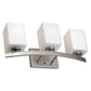 Forte Lighting Isa 19" 3-Light Steel Brushed Nickel Bath Bar With Satin Opal Glass Shades
