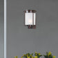 Forte Lighting Jax 7" Steel Antique Bronze Outdoor Wall Light With Frosted Seeded Glass Shade