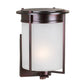 Forte Lighting Jax 7" Steel Antique Bronze Outdoor Wall Light With Frosted Seeded Glass Shade