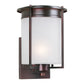 Forte Lighting Jax 7" Steel Antique Bronze Outdoor Wall Light With Frosted Seeded Glass Shade