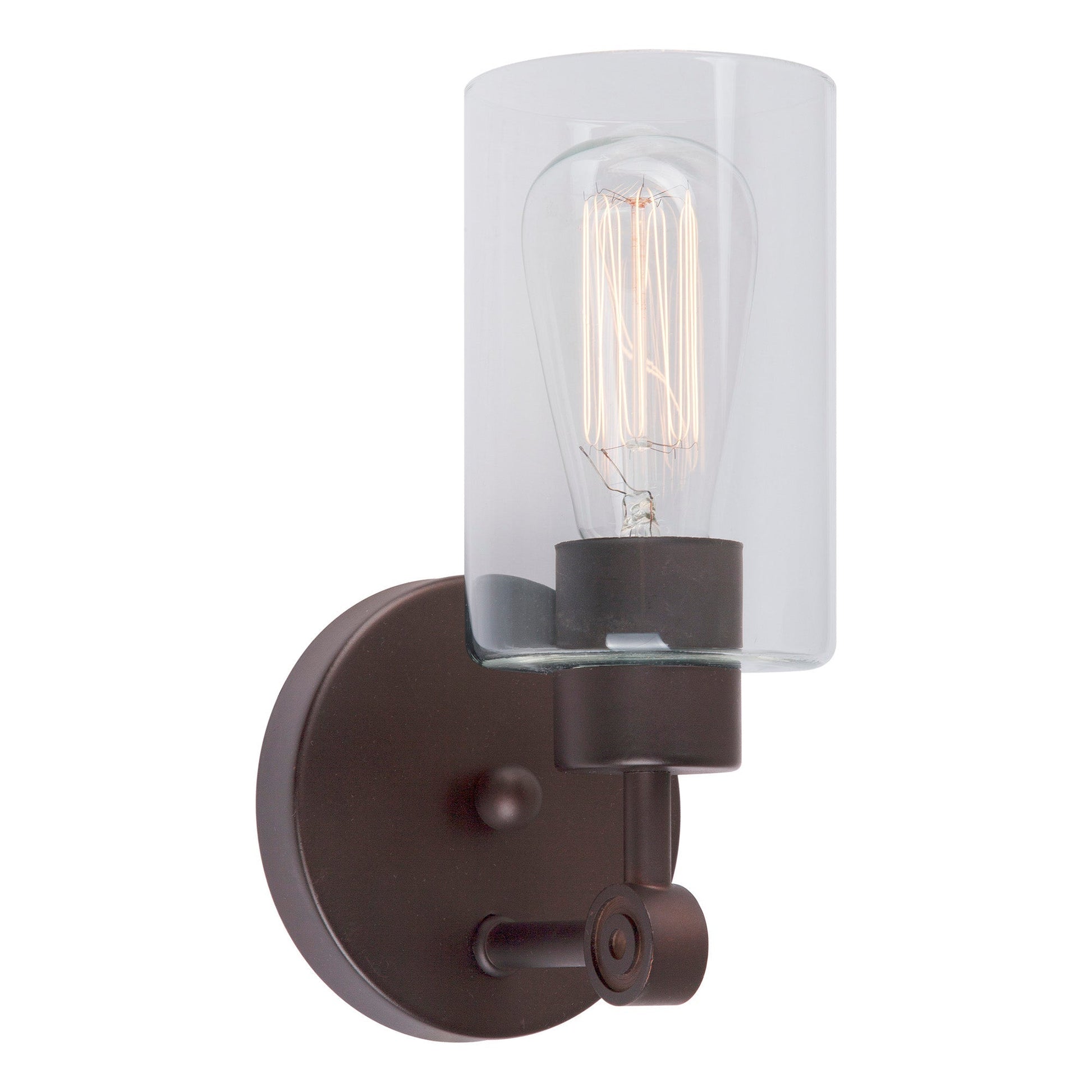 Forte Lighting Jayden 5" 1-Light Steel Antique Bronze Wall Sconce With Clear Glass Shade