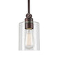 Forte Lighting Jayden 7" Steel Antique Bronze Mini Pendant With Clear Glass Shade