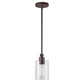 Forte Lighting Jayden 7" Steel Antique Bronze Mini Pendant With Clear Glass Shade