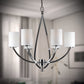 Forte Lighting Keli 26" 6-Light Steel Chrome Round Chandelier With Satin Opal Glass Shades