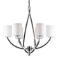 Forte Lighting Keli 26" 6-Light Steel Chrome Round Chandelier With Satin Opal Glass Shades