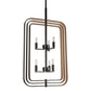 Forte Lighting Kineo 18" 6-Light Bare Bulb Steel Chandelier In Black & Gold Finish