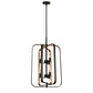 Forte Lighting Kineo 18" 6-Light Bare Bulb Steel Chandelier In Black & Gold Finish