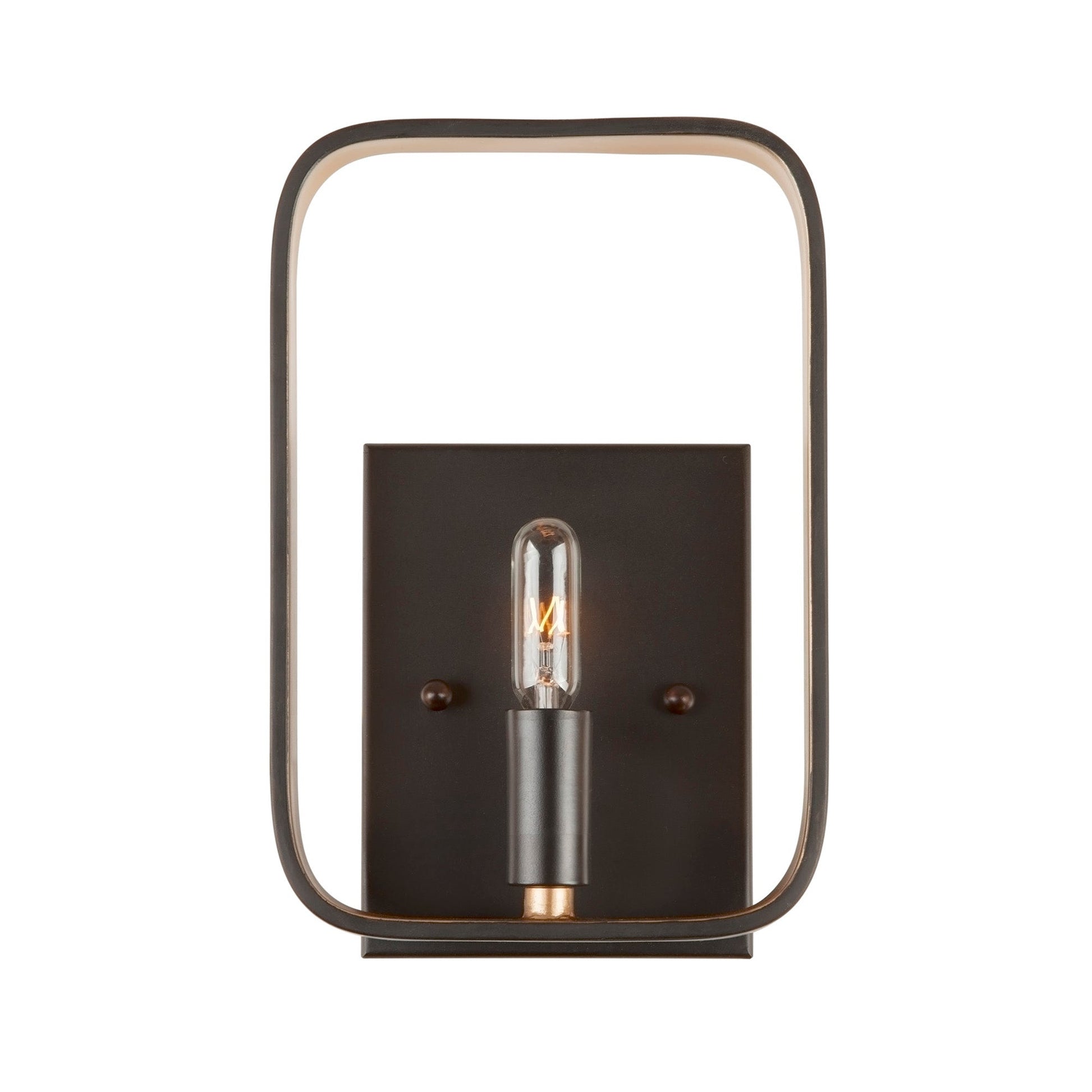 Forte Lighting Kineo 6" 1-Light Bare Bulb Steel Wall Sconce In Black & Gold Finish