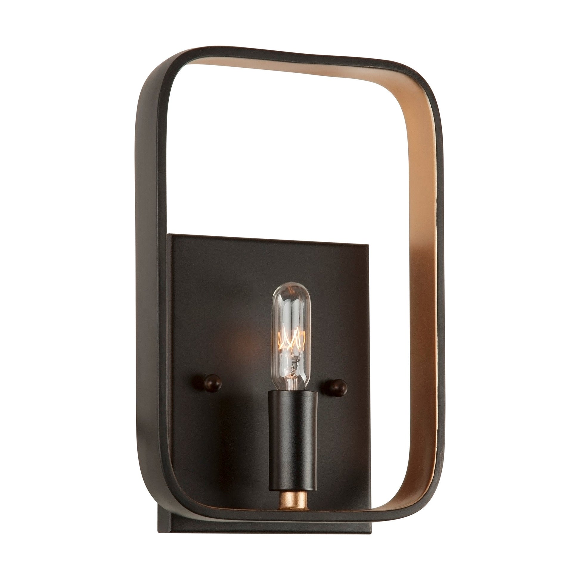 Forte Lighting Kineo 6" 1-Light Bare Bulb Steel Wall Sconce In Black & Gold Finish