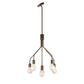 Forte Lighting Lacie 17" 6-Light Steel Bare Bulb Chandelier In Antique Bronze Finish