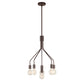 Forte Lighting Lacie 17" 6-Light Steel Bare Bulb Chandelier In Antique Bronze Finish