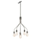 Forte Lighting Lacie 17" 6-Light Steel Bare Bulb Chandelier in Brushed Nickel Finish