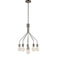 Forte Lighting Lacie 17" 6-Light Steel Bare Bulb Chandelier in Brushed Nickel Finish