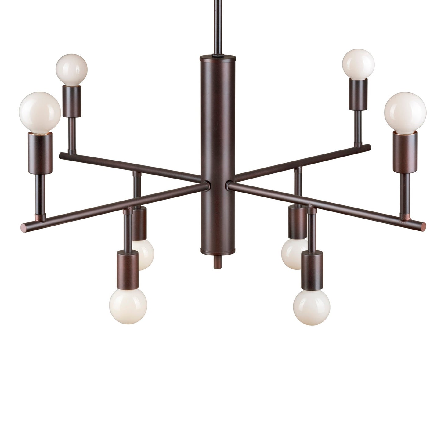 Forte Lighting Laine 28" 8-Light Steel Bare Bulb Chandelier In Antique Bronze Finish