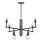 Forte Lighting Laine 28" 8-Light Steel Bare Bulb Chandelier In Antique Bronze Finish