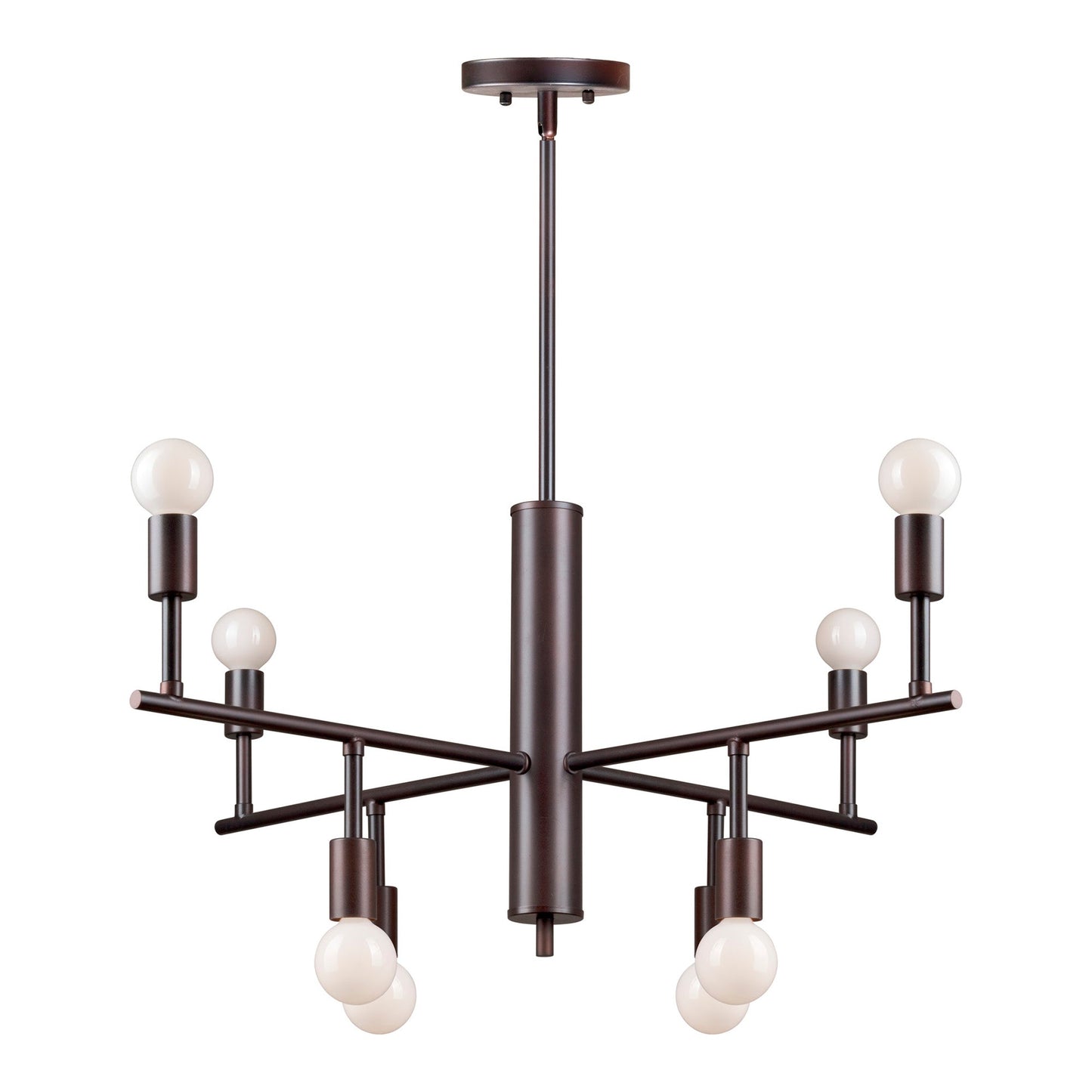 Forte Lighting Laine 28" 8-Light Steel Bare Bulb Chandelier In Antique Bronze Finish