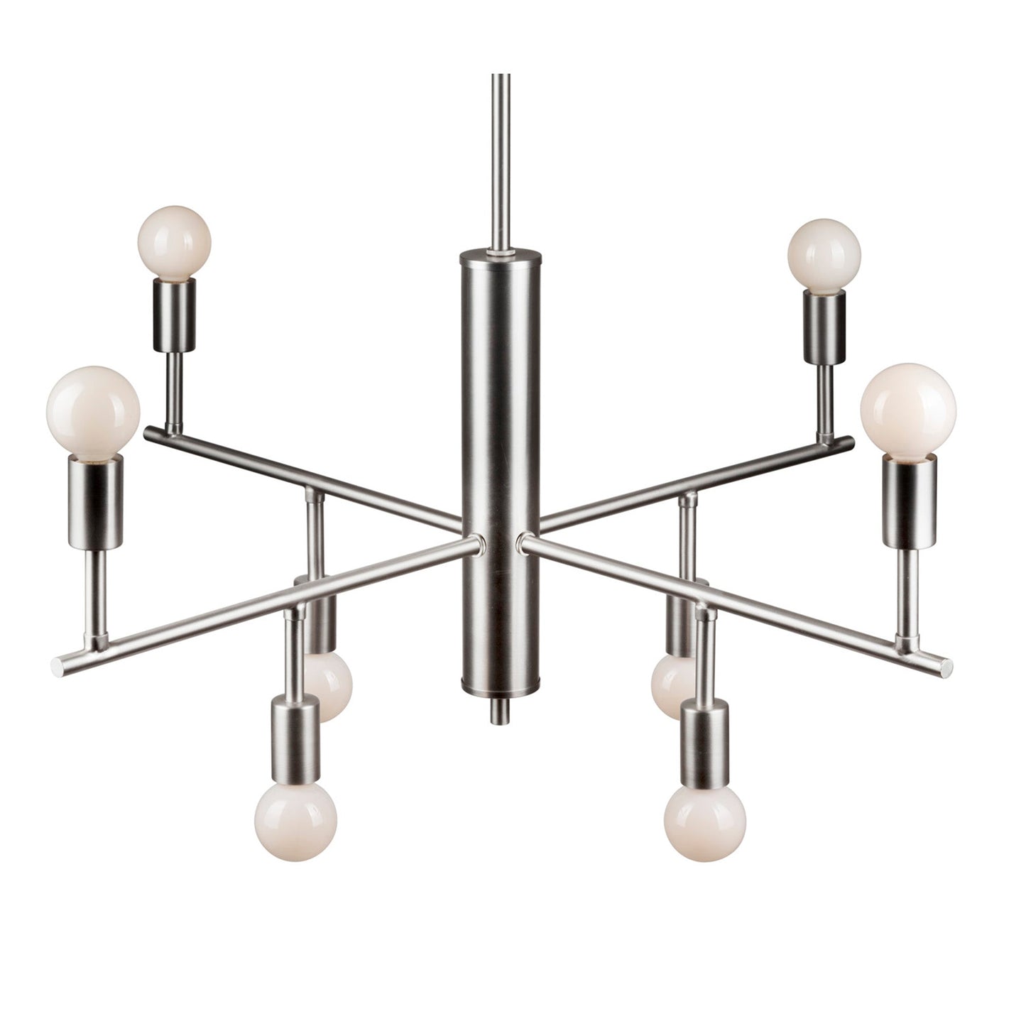 Forte Lighting Laine 28" 8-Light Steel Bare Bulb Chandelier In Brushed Nickel Finish