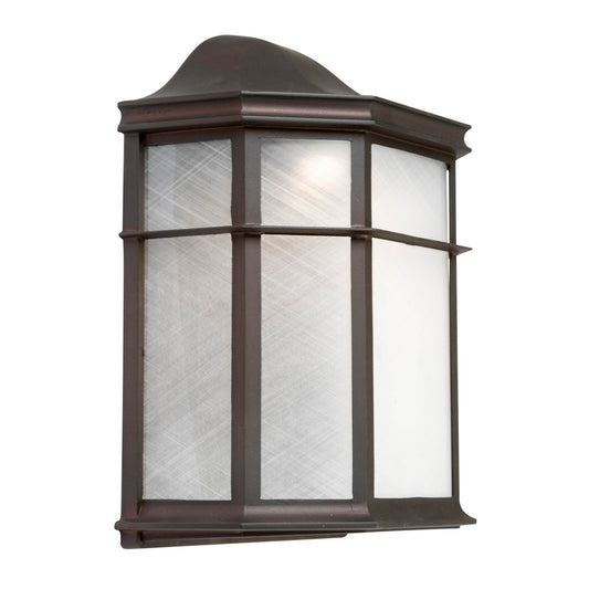 Forte Lighting Lancaster 8" 1-Light LED Aluminum Antique Bronze Outdoor Wall Light With White Acrylic Panel Shade