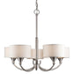 Forte Lighting Lars 25" 5-Light Steel Brushed Nickel Round Chandelier With Off White Drum Linen Shades