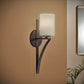 Forte Lighting Leo 5" Steel Antique Bronze Wall Sconce With Satin Opal Glass Shade