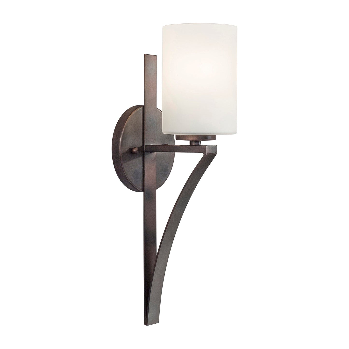 Forte Lighting Leo 5" Steel Antique Bronze Wall Sconce With Satin Opal Glass Shade