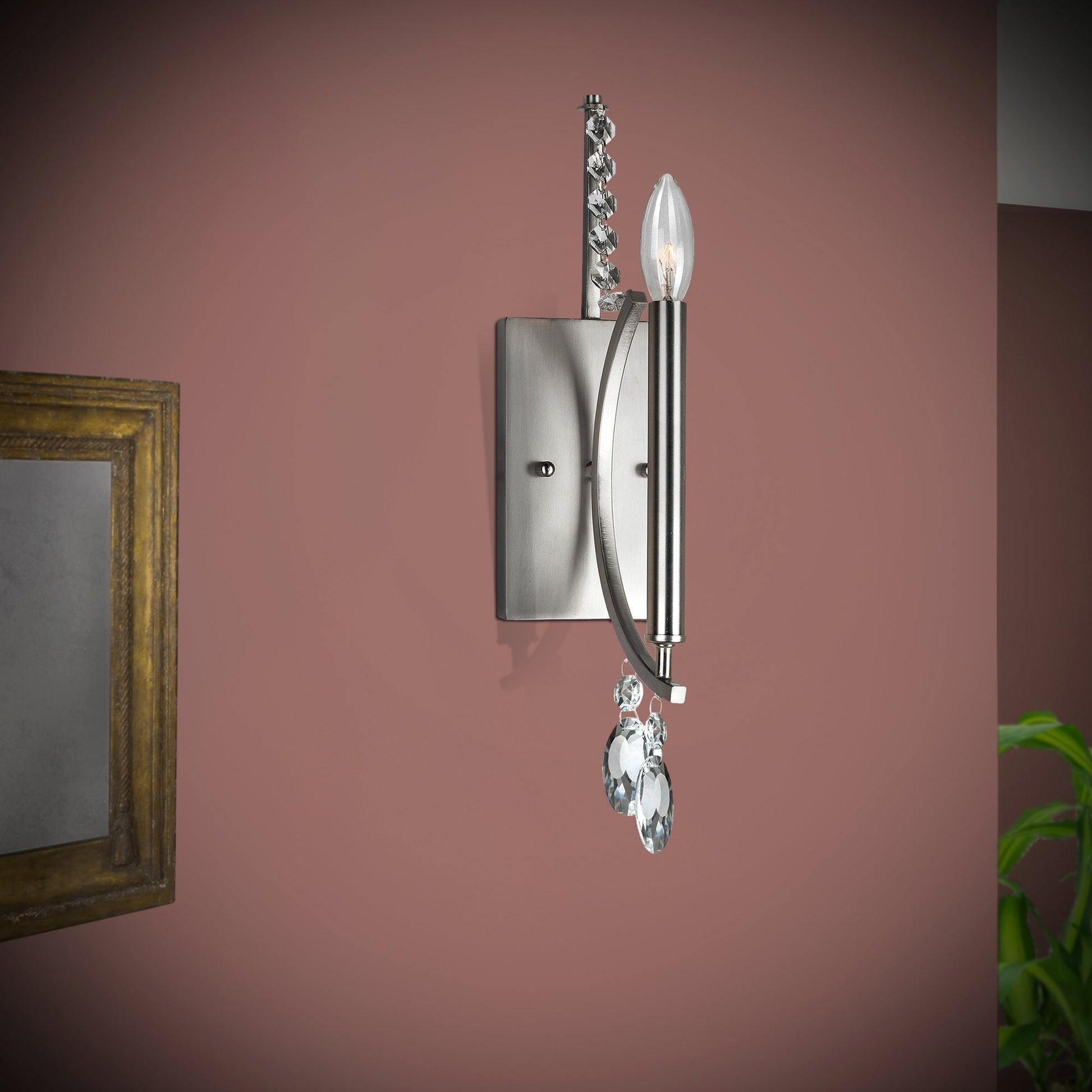 Forte Lighting Liz 5" Steel Bare Bulb Wall Sconce In Brushed Nickel Finish