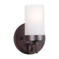 Forte Lighting Luke 5" Steel Antique Bronze Wall Sconce With Satin Opal Glass Shade