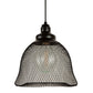 Forte Lighting Mesh 11" Steel Black Pendant With Black Industrial Mesh Shade