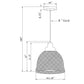 Forte Lighting Mesh 11" Steel Black Pendant With Black Industrial Mesh Shade