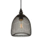 Forte Lighting Mesh 7" Steel Black Pendant With Black Industrial Mesh Shade