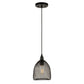 Forte Lighting Mesh 7" Steel Black Pendant With Black Industrial Mesh Shade