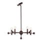 Forte Lighting Mia 23" 5-Light Steel Bare Bulb Chandelier In Antique Bronze Finish