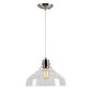 Forte Lighting Milo 12" Steel Brushed Nickel Mini Pendant With Clear Glass Shade