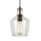 Forte Lighting Milo 7" Steel Antique Bronze Pendant With Clear Glass Shade
