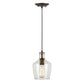 Forte Lighting Milo 7" Steel Antique Bronze Pendant With Clear Glass Shade
