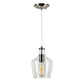 Forte Lighting Milo 7" Steel Brushed Nickel Pendant With Clear Glass Shade