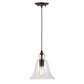 Forte Lighting Milo 8" Steel Antique Bronze Pendant With Clear Glass Shade