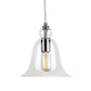 Forte Lighting Milo 8" Steel Brushed Nickel Pendant With Clear Glass Shade