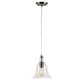 Forte Lighting Milo 8" Steel Brushed Nickel Pendant With Clear Glass Shade