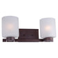 Forte Lighting Mona 17" 2-Light Steel Antique Bronze Bath Bar With White Linen Glass Shades