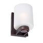 Forte Lighting Mona 5" Steel Antique Bronze Wall Sconce With White Linen Glass Shade