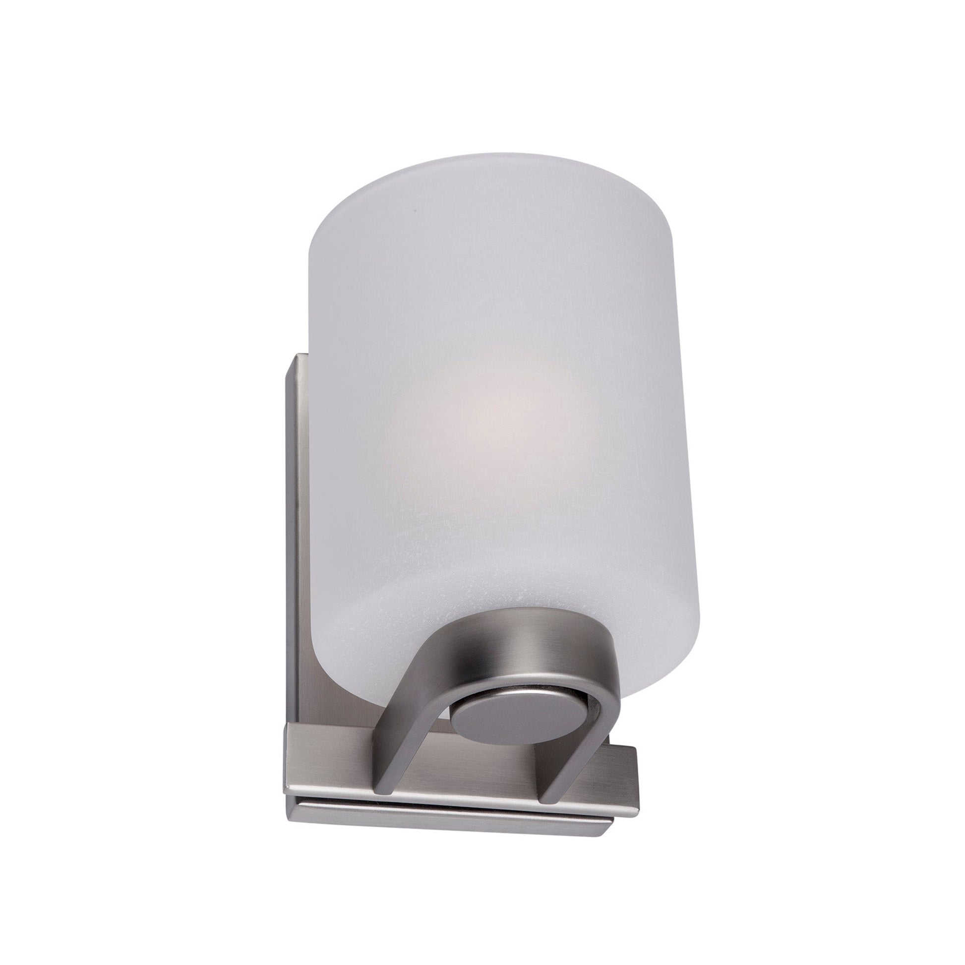 Forte Lighting Mona 5" Steel Brushed Nickel Wall Sconce With White Linen Glass Shade