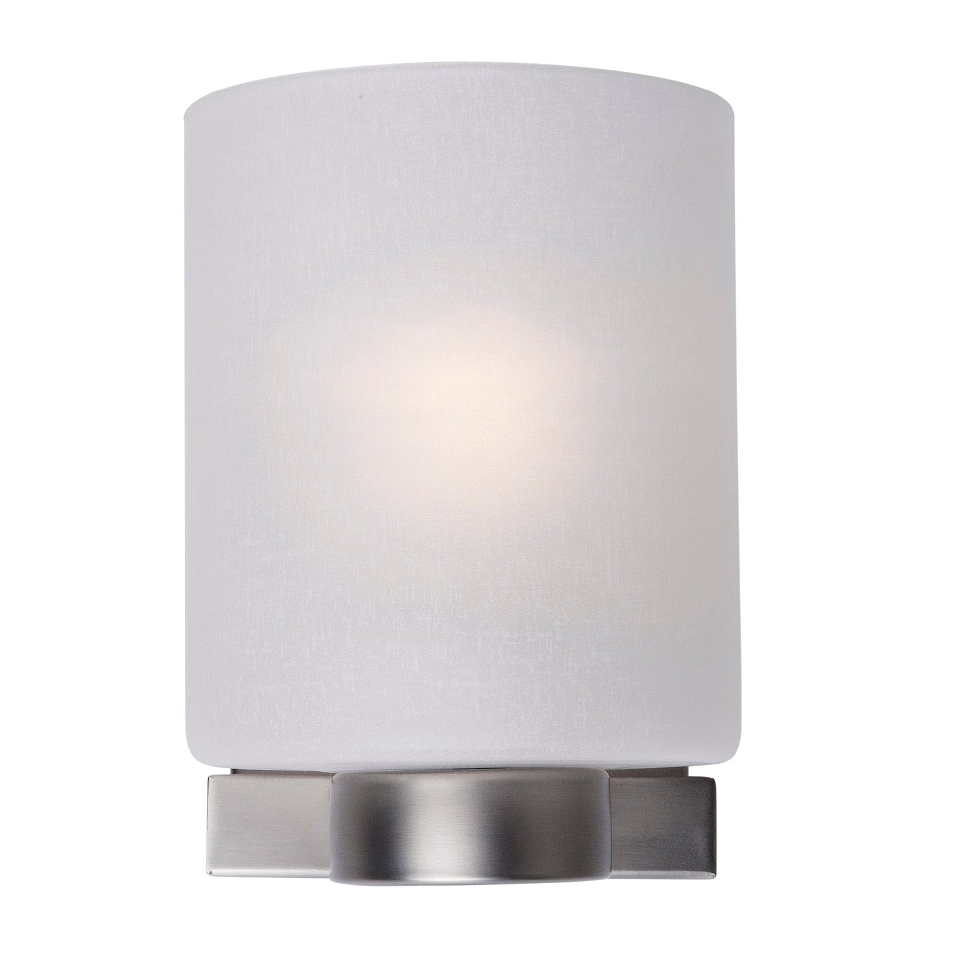 Forte Lighting Mona 5" Steel Brushed Nickel Wall Sconce With White Linen Glass Shade