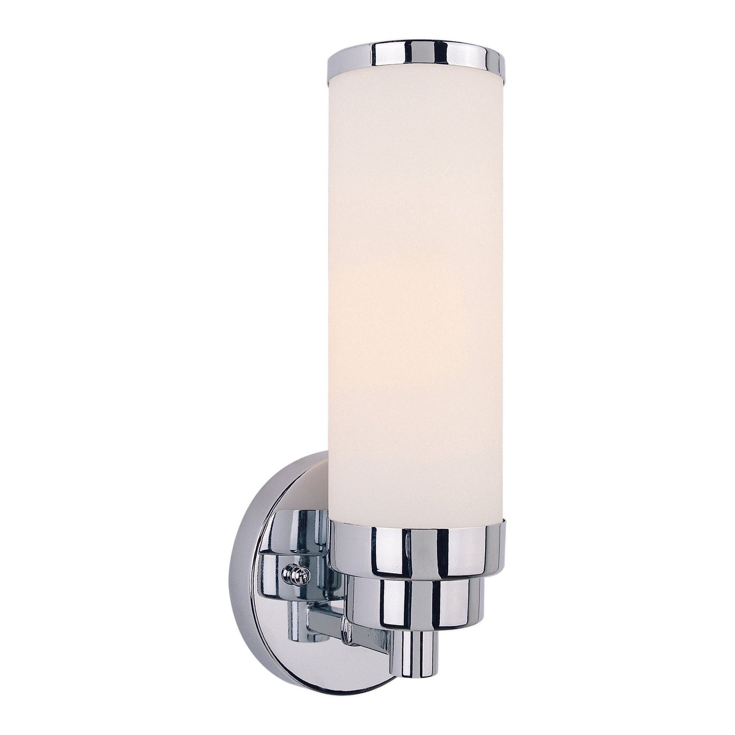 Forte Lighting Morgan 5" Steel Chrome Wall Sconce With Satin Opal Glass Shade