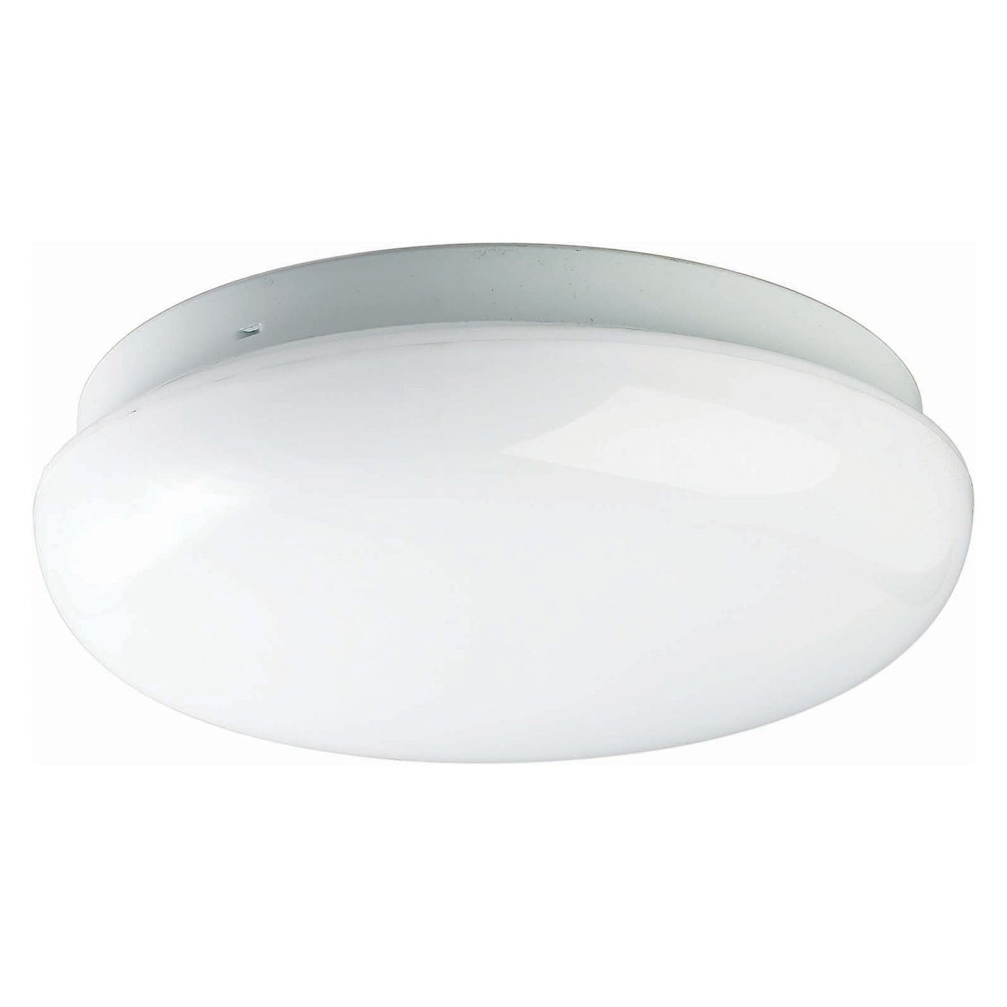 Forte Lighting Opto 12" 1-Light Fluorescent Bulb Steel White Flush Mount With White Acrylic Shade