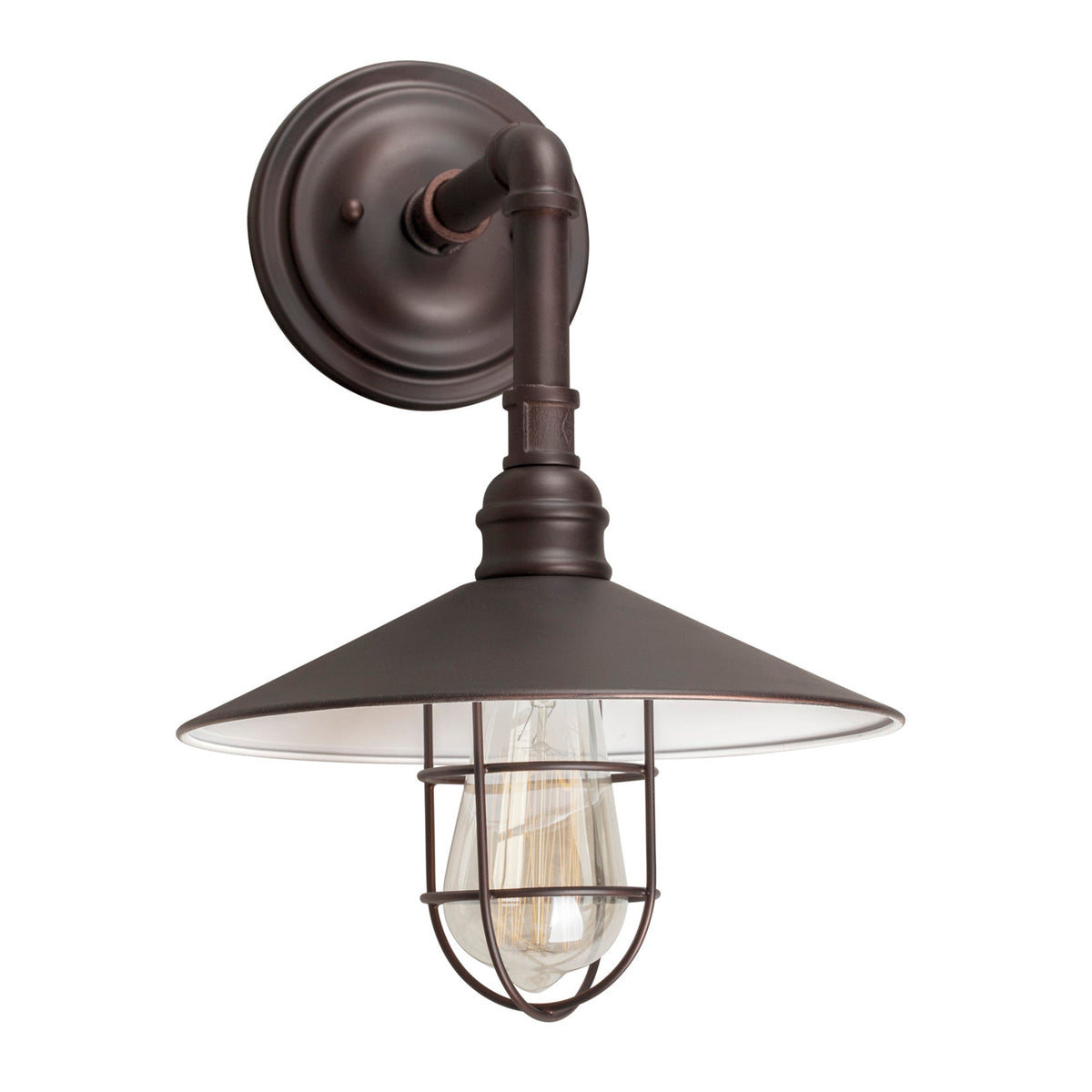 Forte Lighting Ori 10" Steel Antique Bronze Outdoor Wall Light With Metal Shade